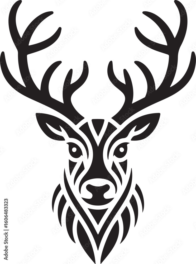 Fototapeta premium Rustic Deer Antler Vector Illustration
