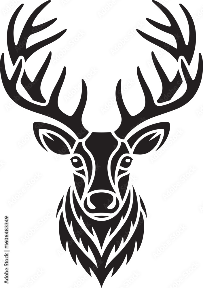 Naklejka premium Rustic Deer Antler Vector Illustration