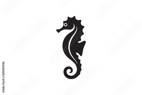 Simple Seahorse Silhouette Vector Stylized Seahorse Icon Graphic