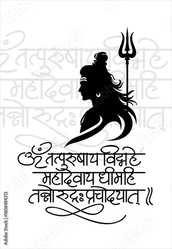 "Om Tatpurushaya Vidmahe Mahadevaya Dhimahi Tanno Rudrah Prachodayat" is a Shiva Gayatri mantra.  Calligraphy font in Sanskrit 