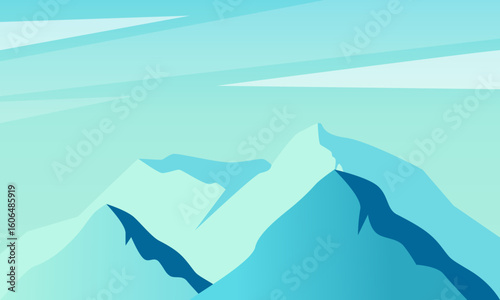 Panorama vector illustration of mountain ridges vector illustration