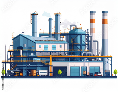 Modern factory vector illustration
