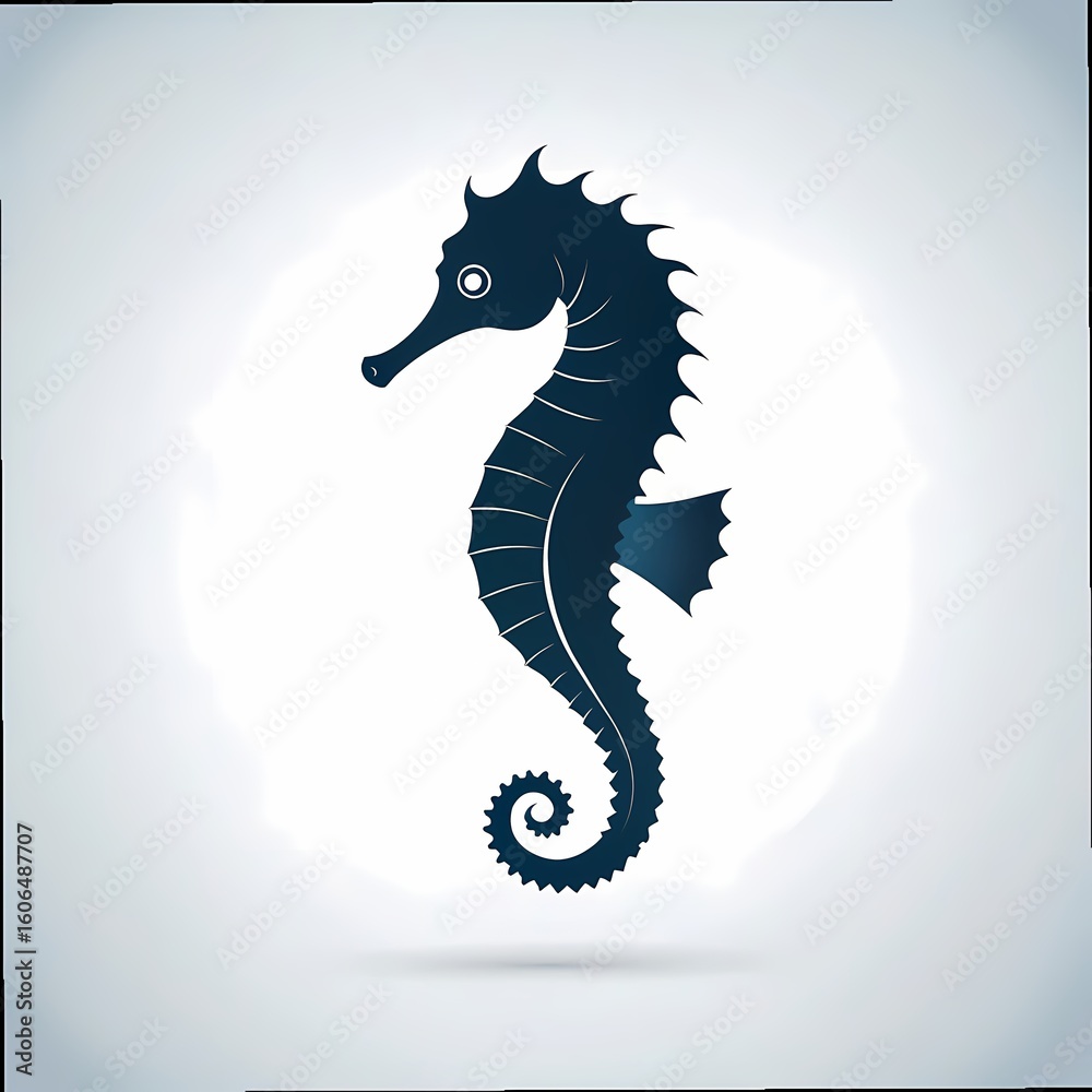 Fototapeta premium Elegant Seahorse Silhouette A Marine Creature Design