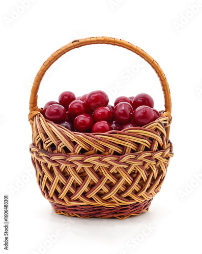 Cherries in the basket.