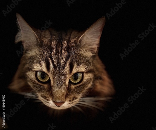 Handsome cat against dark background