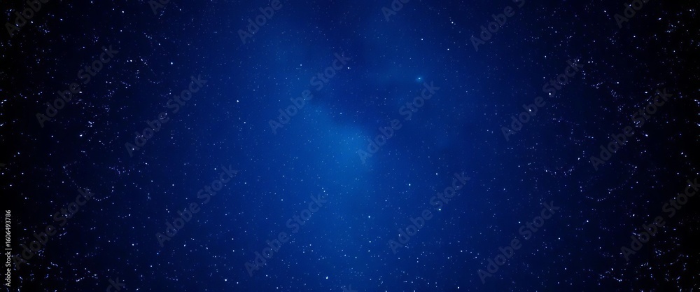 Obraz premium Deep blue night sky, shimmering stars, zodiac constellations, tarot cards subtly overlaid, texture, spiritual