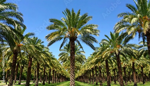 Wallpaper Mural Palm trees in a straight row under a clear sky Torontodigital.ca