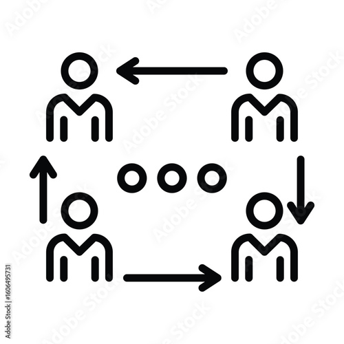 Circular communication flow between four people