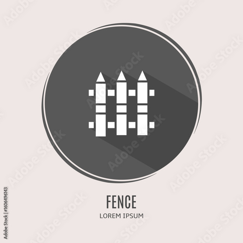 Symbol fence logo. Illustration of fence in flat. Stock vector.