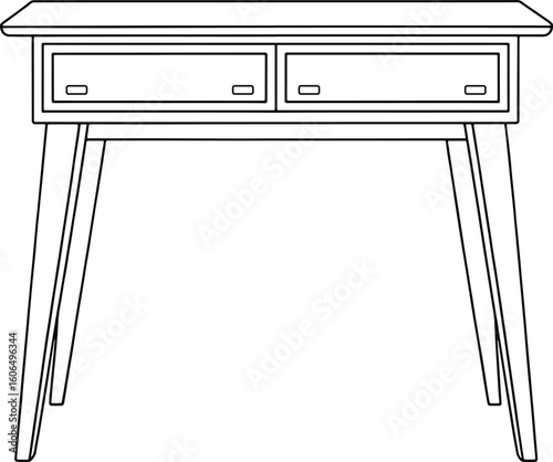 Console table with drawers illustration ideal for stylish hallway or modern entryway decor concepts