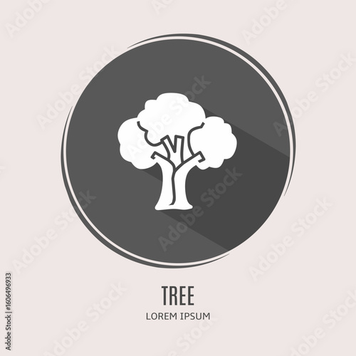 Symbol tree logo. Illustration of tree in flat. Stock vector.
