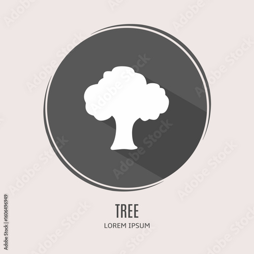 Symbol tree logo. Illustration of tree in flat. Stock vector.