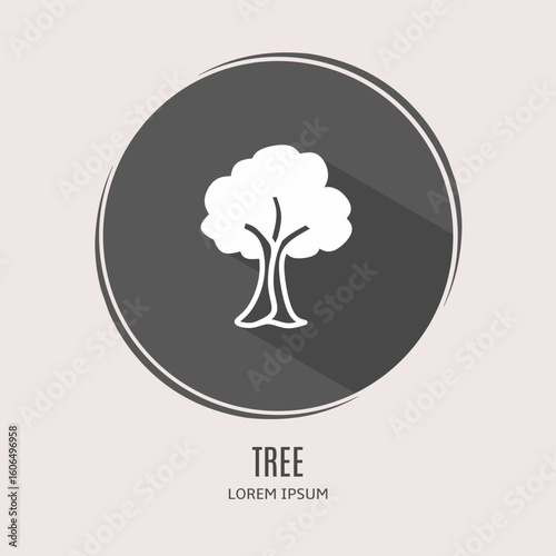Symbol tree logo. Illustration of tree in flat. Stock vector.