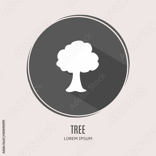 Symbol tree logo. Illustration of tree in flat. Stock vector.
