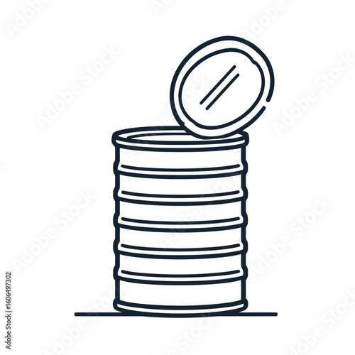 A can opener on a tin can symbolizes saving money, creating a stack of wealth