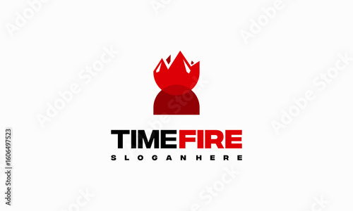 Fire Watch Logo designs concept vector, Stopwatch with fire symbol logo icon