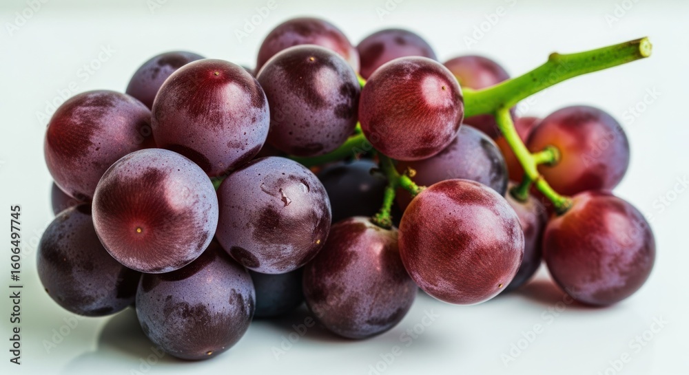 Fototapeta premium Close-up of a bunch of plump, dark red grapes (1)