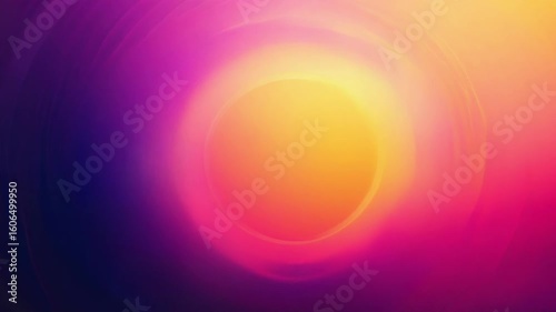 Blurred vibrant colors forming a glowing orb, transitioning from yellow to purple