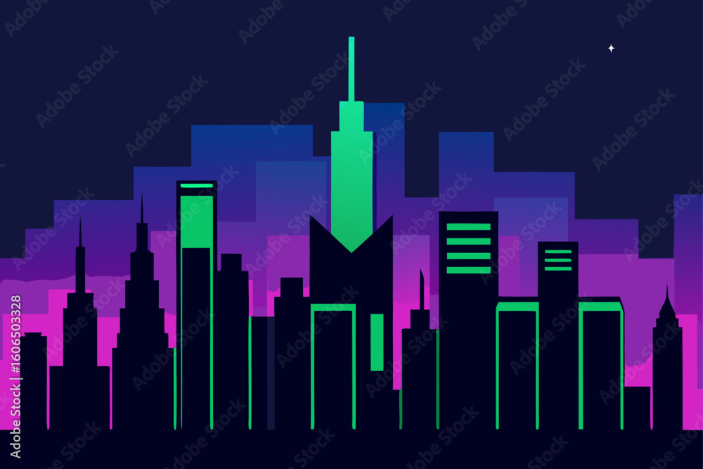 Fototapeta premium city skyline in the night