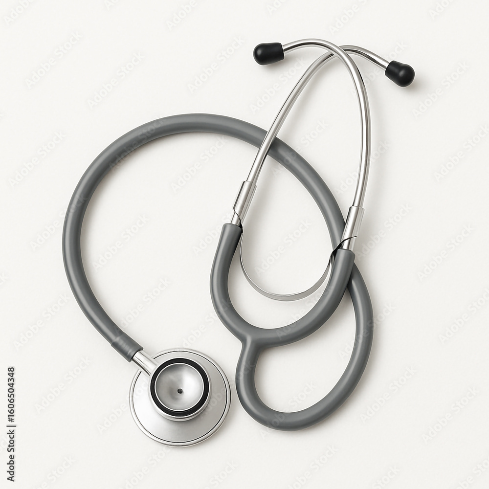 Silver Medical Stethoscope isolated- Healthcare Instrument Silver Medical Stethoscope isolated- Healthcare Instrument