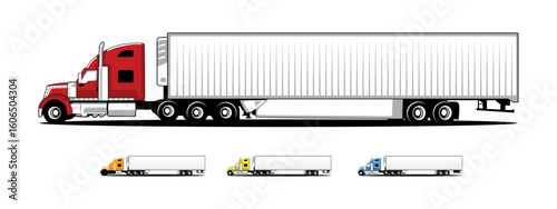 Heavy truck illustration logo template, Trucking company logo. Truck delivery or logistic logo industry vector