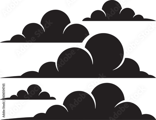 Cloud computing concept: vector illustration of clouds, symbolizing internet technology and data storage