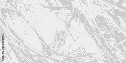 Worn white steel sheet, scratched metal. Background frame in the form of an old iron skuffed sheet with shabby and worn paint. Vector grunge backdrop