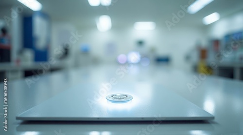 Lab Bench with Bright Circle