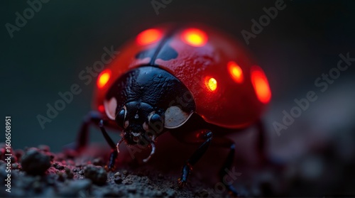 Ladybug with Glowing Spots