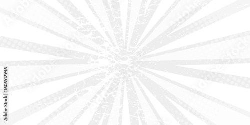 abstract gray white sun rays, retro styled comics book texture background, halftone illustration, pop art concept