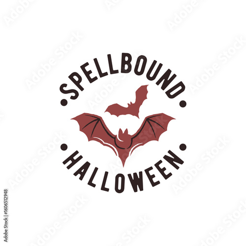 Spellbound Halloween Logo. Simple Spellbound Halloween Logo for spooky celebration, creepy product label or dark festive identity. Vector illustration.