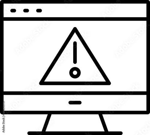 Alert Line Icon, Alert Icon — Warning Sign, Notification Bell, Attention Symbol Vector

