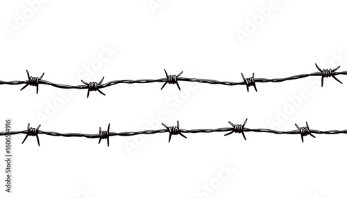 Barbed wire design in black and white for sketch concept  