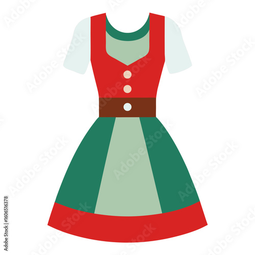 Dirndl Dress  
icon featuring beer, pretzels, and Bavarian elements. Perfect for party themes and German festival designs.