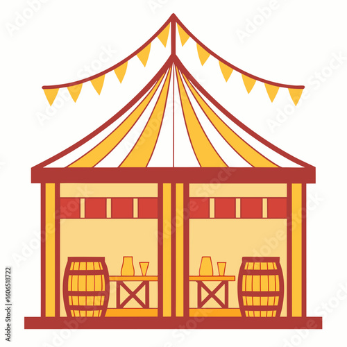 Beer Tent  
icon featuring beer, pretzels, and Bavarian elements. Perfect for party themes and German festival designs.