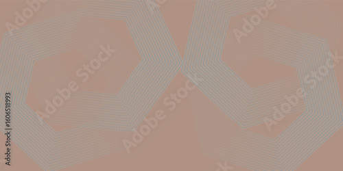 Modern abstract background featuring layered pentagonal spiral patterns in subtle gray lines over a muted brown-pink base. A clean and minimalist design ideal for tech,