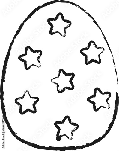 vector illustration of handdrawn easter egg line art