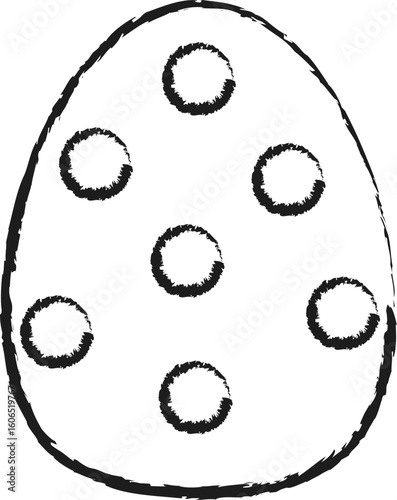vector illustration of handdrawn easter egg line art