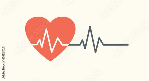 Heartbeat graphic:  red heart symbol with EKG rhythm line.