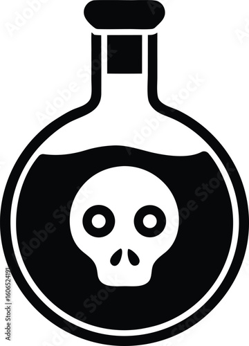 potion with skull vector icon.