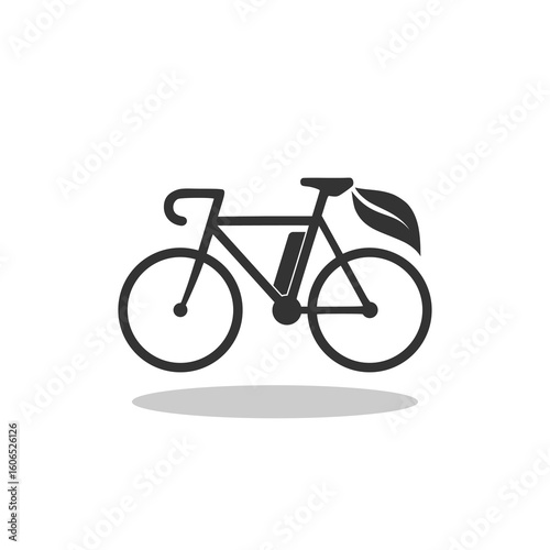 Electric bike icon bicycle with shadow
