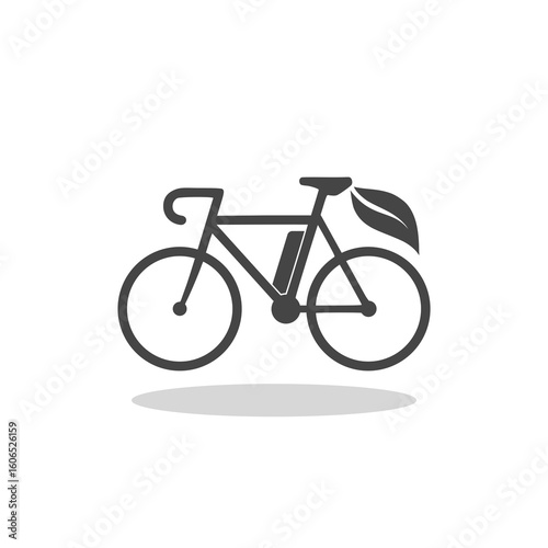 Electric bike icon bicycle with shadow