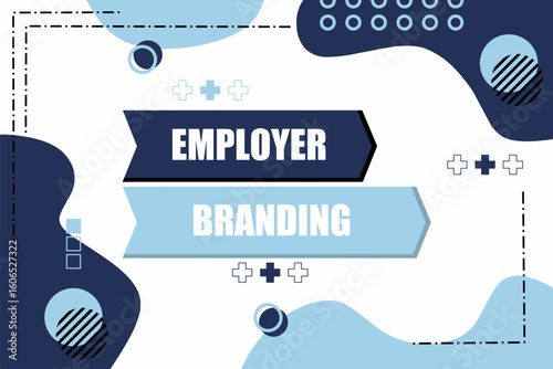 Vector banner. Megaphone with employer branding speech bubble. Loudspeaker. Banner for business, marketing. Banner design vector illustration.