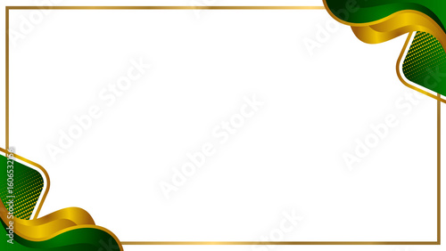 Elegant Green and Gold Abstract Border Frame Design