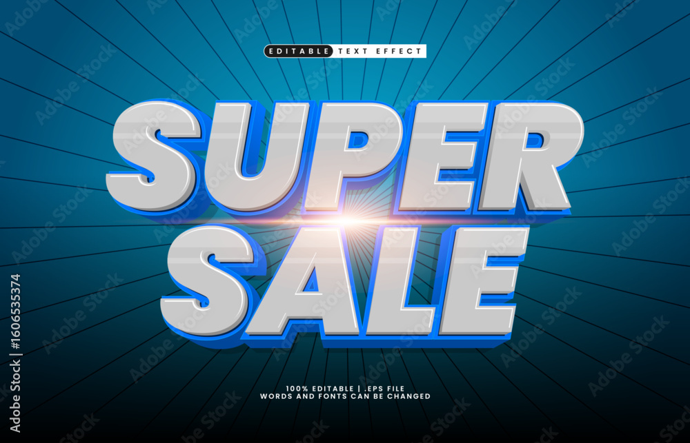 Obraz premium super sale editable text effect with a sale and offer text effect