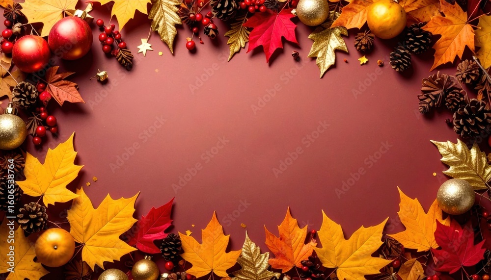 Obraz premium Autumn celebration decor outdoor setting visual content seasonal environment aerial view festive concept