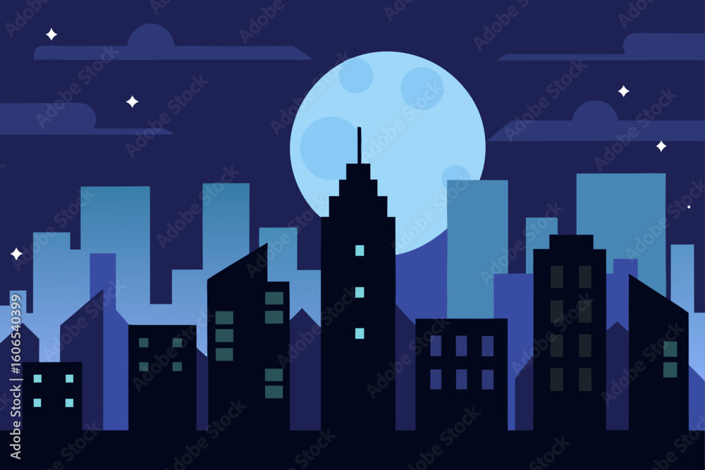 Fototapeta premium night city landscape