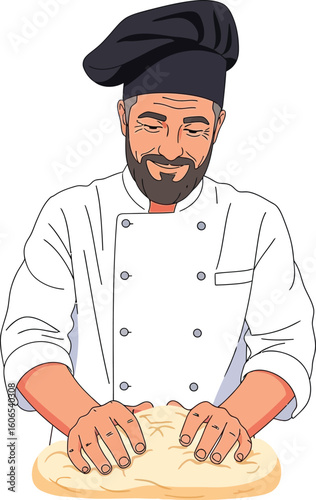 Wallpaper Mural Chef Kneading Dough with Skill and Joy Torontodigital.ca