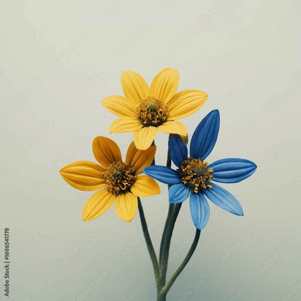 Obraz premium yellow flowers on a green background