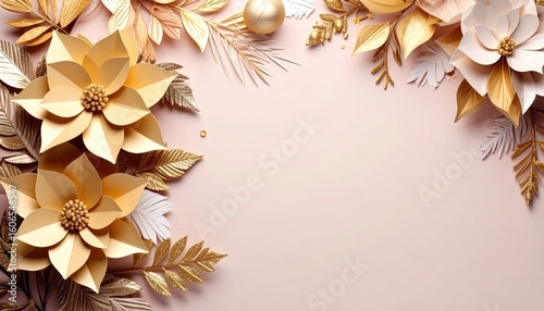 Floral decoration for celebrations elegant paper flowers soft color palette creative artistry overhead view aesthetic design ideas for events